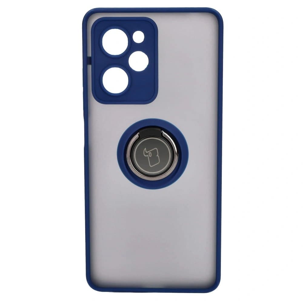 Bizon Case Hybrid Ring Xiaomi Poco X5 Pro fumuriu cu un cadru albastru marin - 2