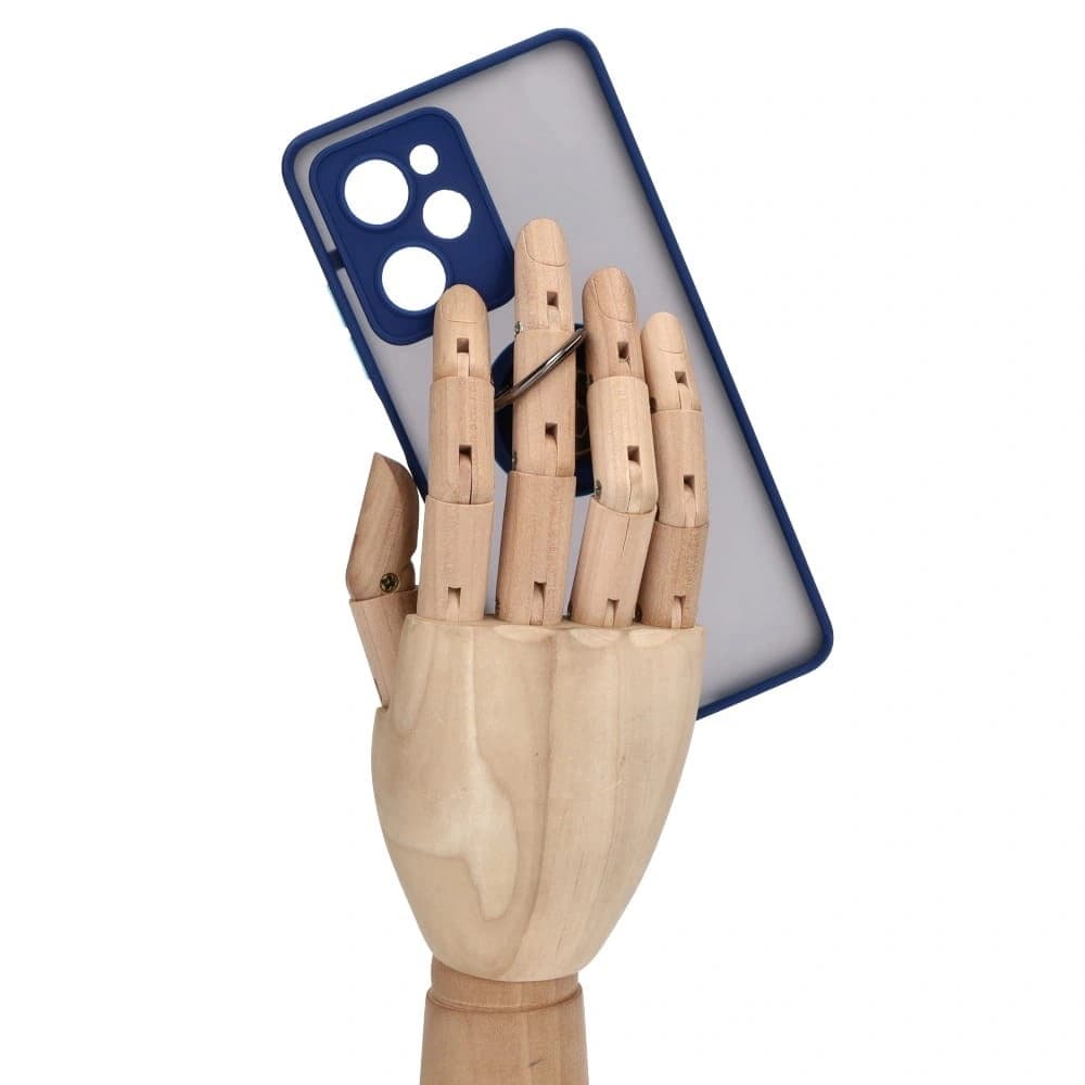 Bizon Case Hybrid Ring Xiaomi Poco X5 Pro fumuriu cu un cadru albastru marin - 8