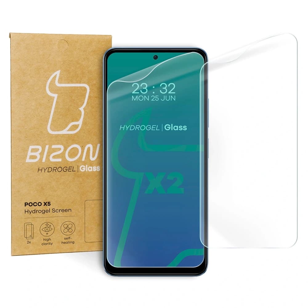 Folia hydrogelová na obrazovku Bizon Glass Hydrogel pro Poco X5 Redmi Note 12 4G/5G [2 PACK] - 1