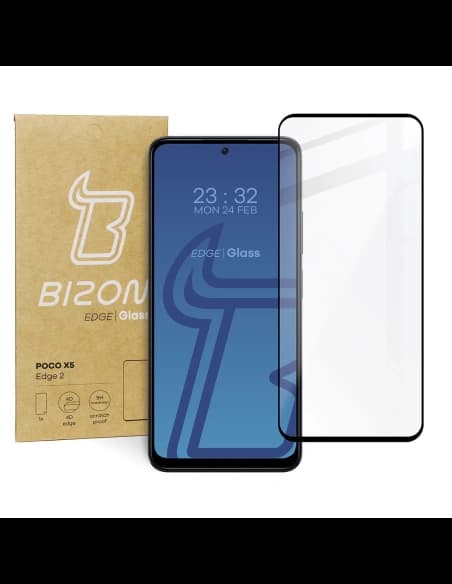 Bizon Glass Edge 2 Xiaomi Poco X5 Redmi Note 12 4G/5G schwarz