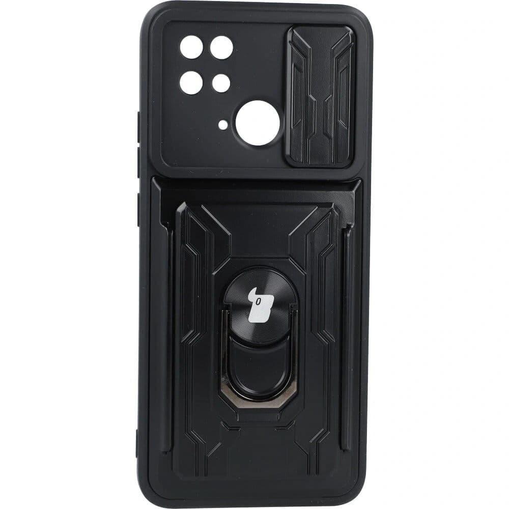 Etui Bizon Case Camshield Card Slot Ring do Xiaomi Redmi 10C černé - 2