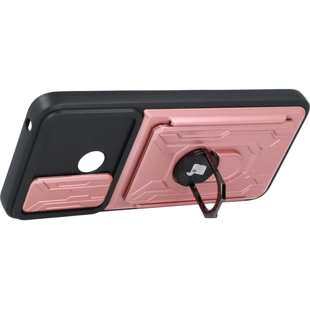 Bizon Case Camshield Kártyahely Gyűrű Xiaomi Redmi 10C világos rózsaszín - 3