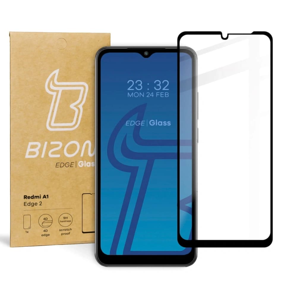 Tvrzené sklo Bizon Glass Edge 2 pro Redmi A1 černé