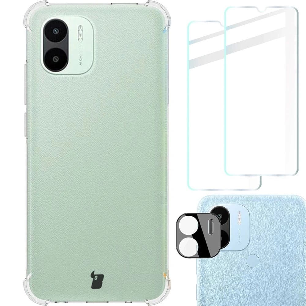 Bizon Case Clear Pack tok + 2x képernyőüveg + lencseüveg Xiaomi Redmi A1 átlátszó