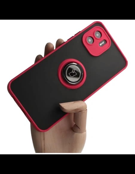 Bizon Case Hybrid Ring Xiaomi Redmi A1 füstös piros kerettel