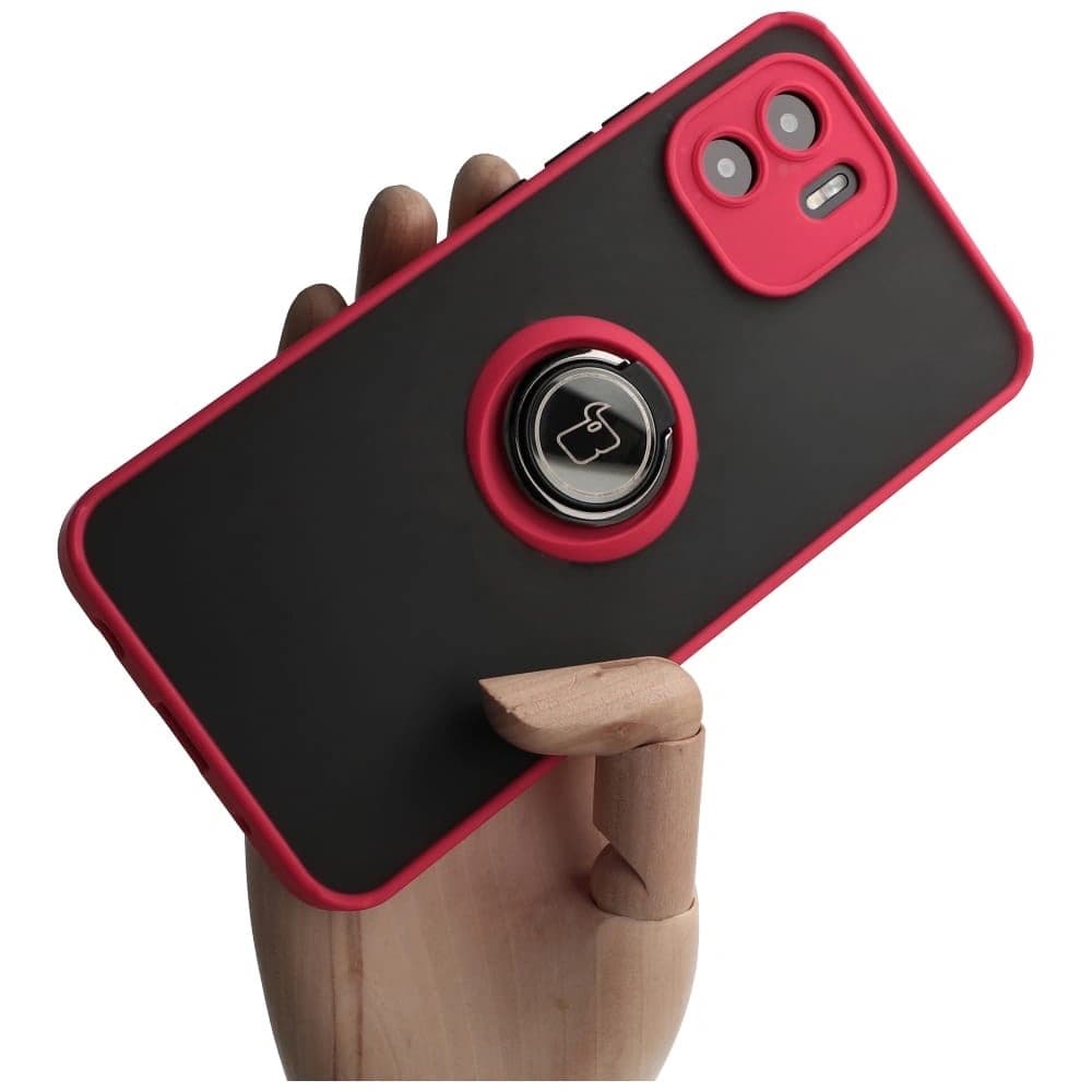 Bizon Case Hybrid Ring Xiaomi Redmi A1 füstös piros kerettel