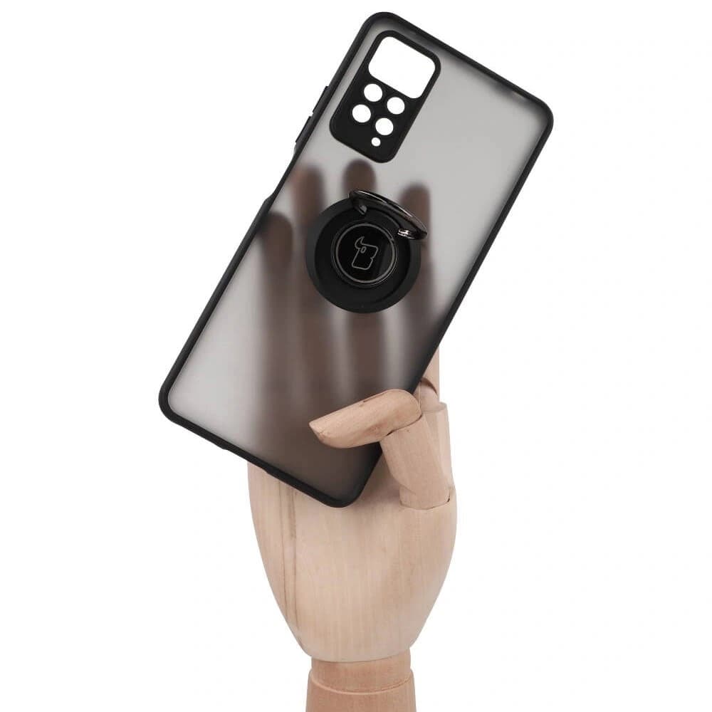 Bizon Case Hybrid Ring Xiaomi Redmi Note 11 Pro / Pro 5G rauchig mit einem schwarzen Rahmen - 7