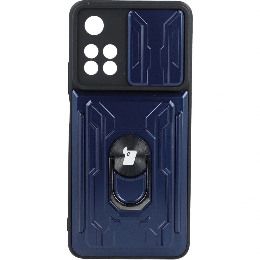 Bizon Case Camshield Card Slot Ring Xiaomi Redmi Note 11 Pro+ 5G navy blue