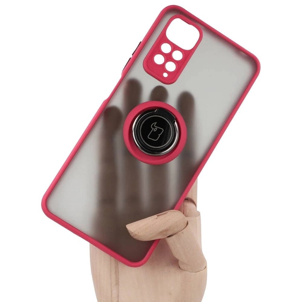 Bizon Case Hybrid Ring Xiaomi Redmi Note 11 / 11S 4G fumuriu cu un cadru roșu - 6