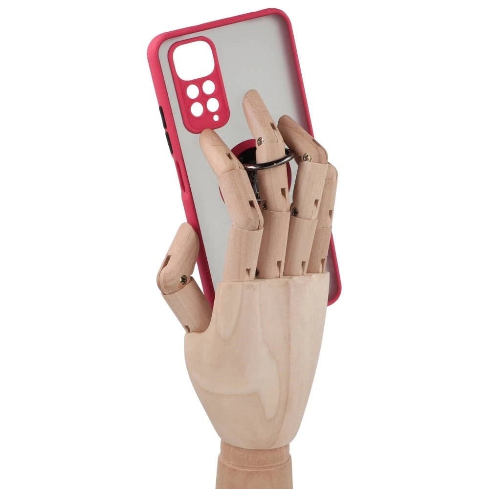 Bizon Case Hybrid Ring Xiaomi Redmi Note 11 / 11S 4G fumuriu cu un cadru roșu - 8