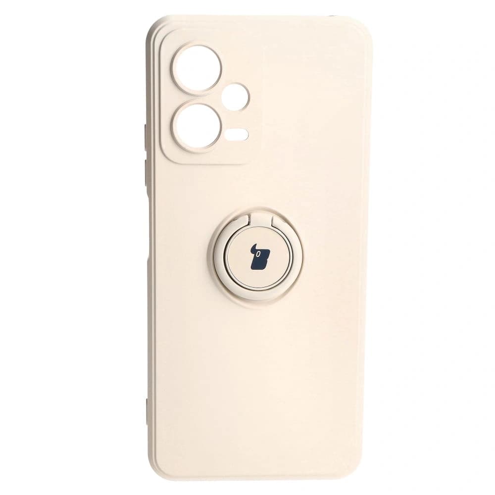 Etui Bizon Case Silicone Ring Sq do Xiaomi Redmi Note 12 5G/Poco X5 béžové - 2