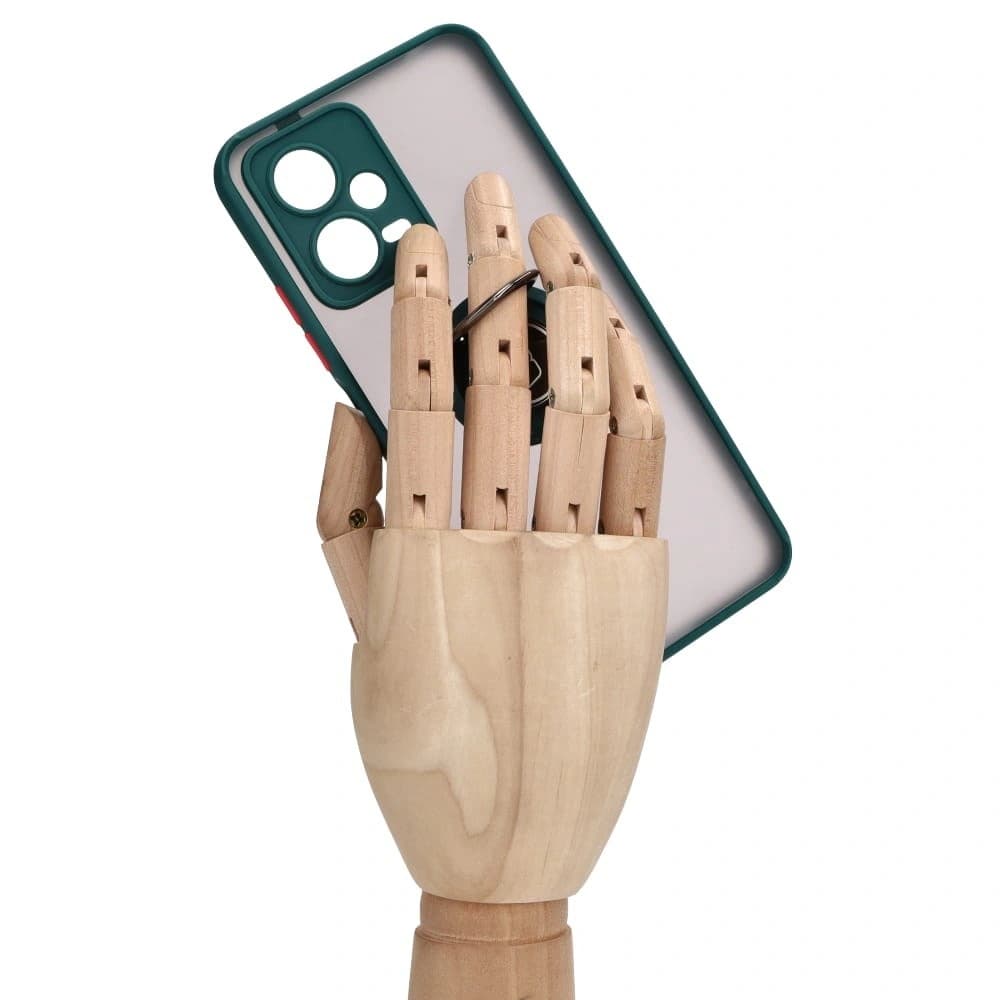 Bizon Case Hybrid Ring Xiaomi Poco X5 / Redmi Note 12 5G fumuriu cu un cadru verde închis - 8