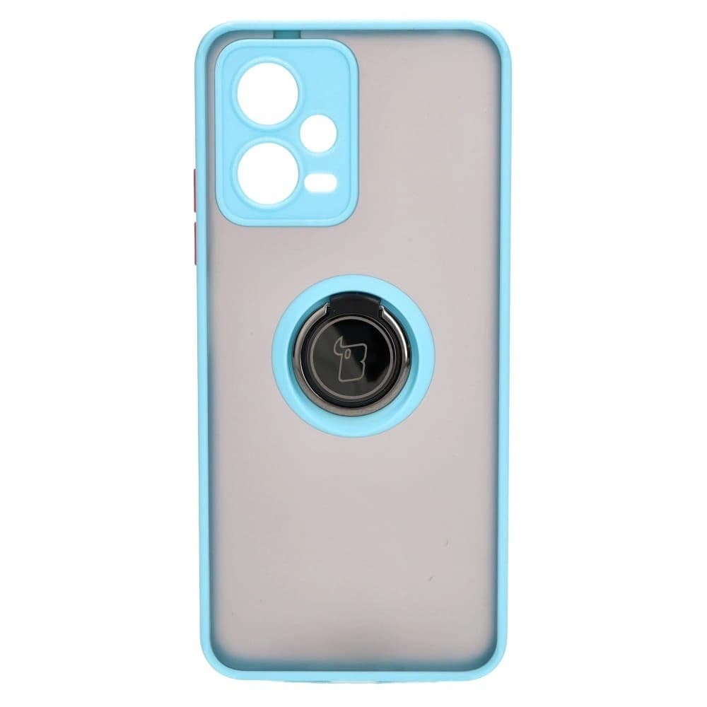 Bizon Case Hybrid Ring Xiaomi Poco X5 / Redmi Note 12 5G smoky with a light blue frame - 2