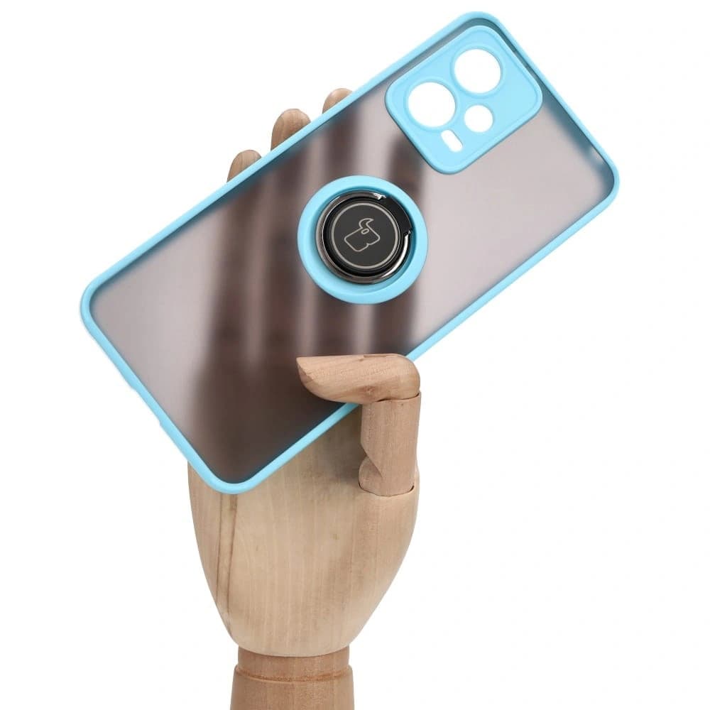 Bizon Case Hybrid Ring Xiaomi Poco X5 / Redmi Note 12 5G smoky with a light blue frame - 6