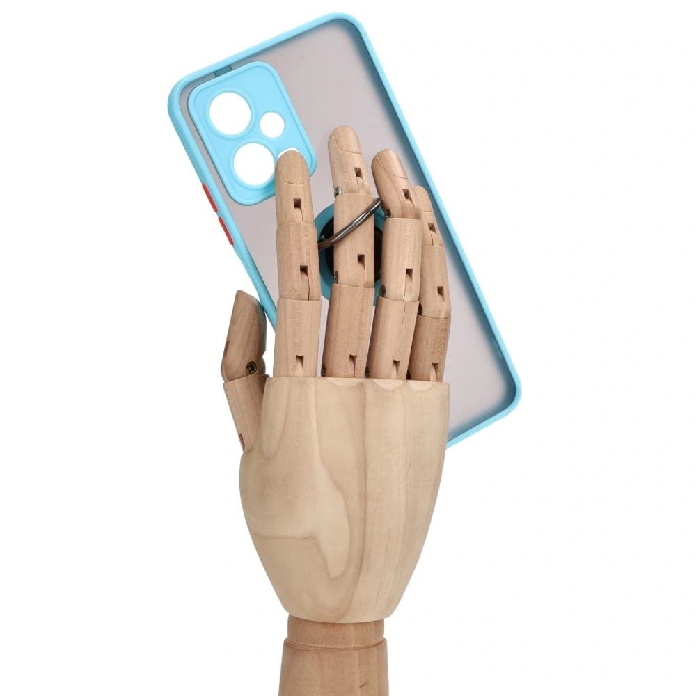 Bizon Case Hybrid Ring Xiaomi Poco X5 / Redmi Note 12 5G smoky with a light blue frame - 8