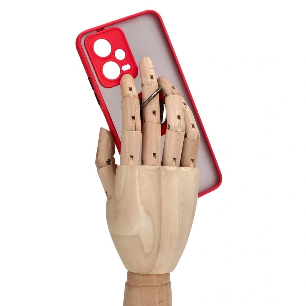 Bizon Case Hybrid Ring Xiaomi Poco X5 / Redmi Note 12 5G smoky with a red frame - 8