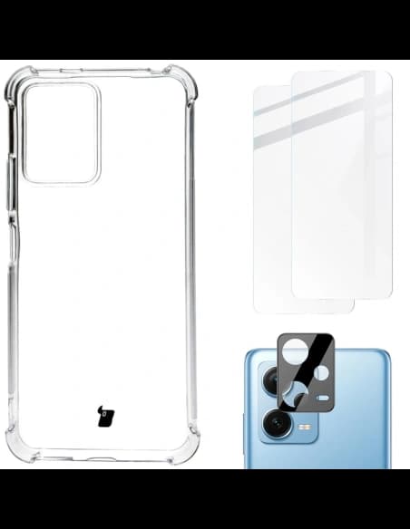 Bizon Case Clear Pack case + 2x screen glass + lens glass Xiaomi POCO X5 / Redmi Note 12 5G clear