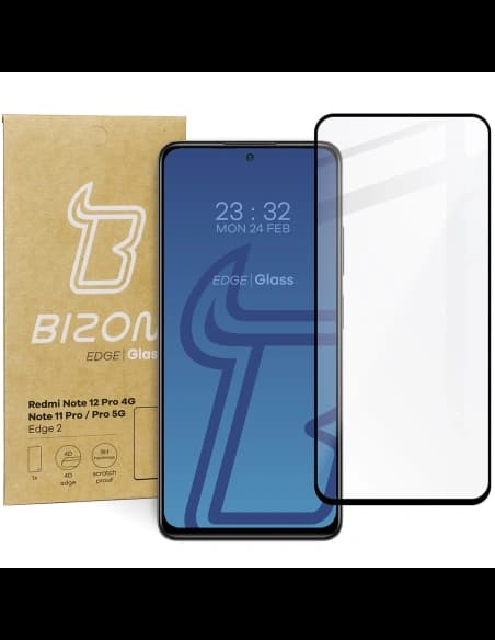 Bizon Glass Edge 2 Xiaomi Redmi Note 12 Pro 4G/11 Pro 4G/5G negru