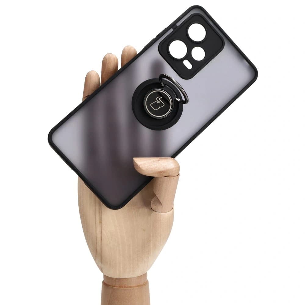 Bizon Case Hybrid Ring Xiaomi Redmi Note 12 Pro 5G rauchig mit einem schwarzen Rahmen - 7