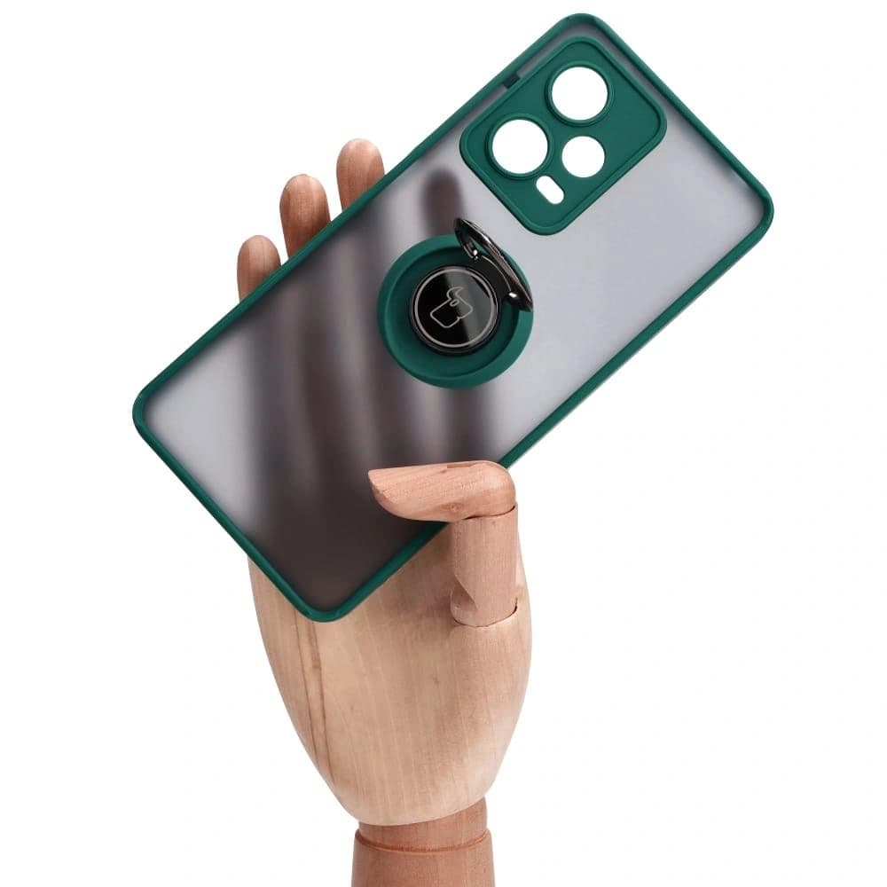 Bizon Case Hybrid Ring Xiaomi Redmi Note 12 Pro 5G fumurie cu un cadru verde închis - 7