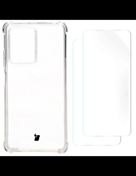 Bizon Case Clear Pack carcasă + 2x folie de protecție Xiaomi POCO X5 Pro / Redmi Note 12 Pro 5G transparentă