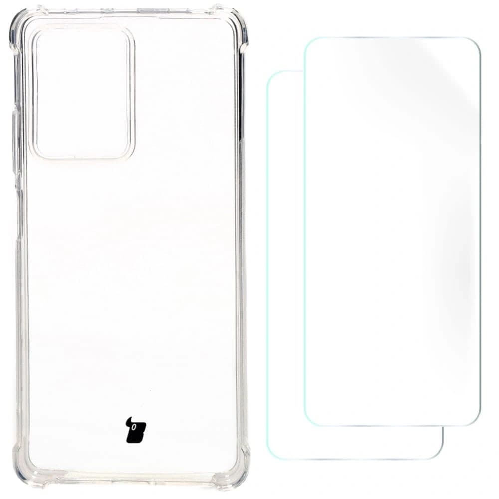 Bizon Case Clear Pack carcasă + 2x folie de protecție Xiaomi POCO X5 Pro / Redmi Note 12 Pro 5G transparentă