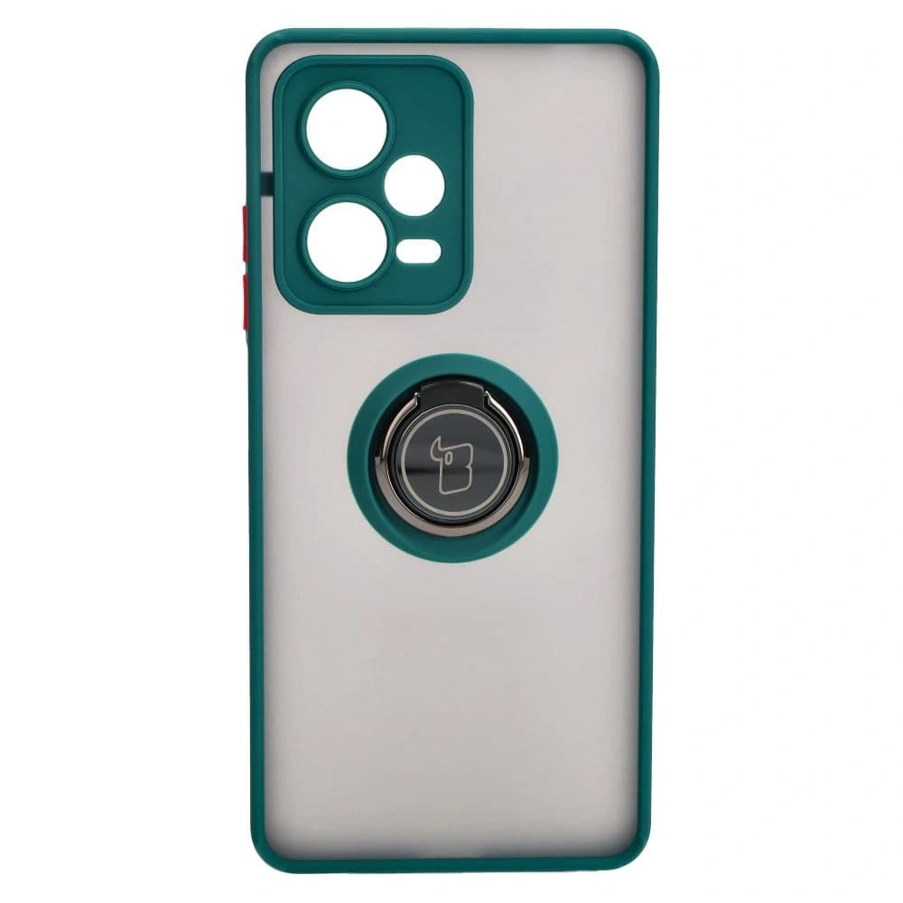 Bizon Case Hybrid Ring Xiaomi Redmi Note 12 Pro+ 5G smoky with a dark green frame - 2