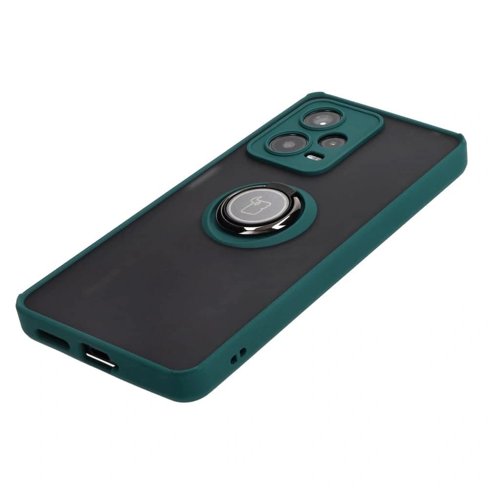 Bizon Case Hybrid Ring Xiaomi Redmi Note 12 Pro+ 5G smoky with a dark green frame - 3