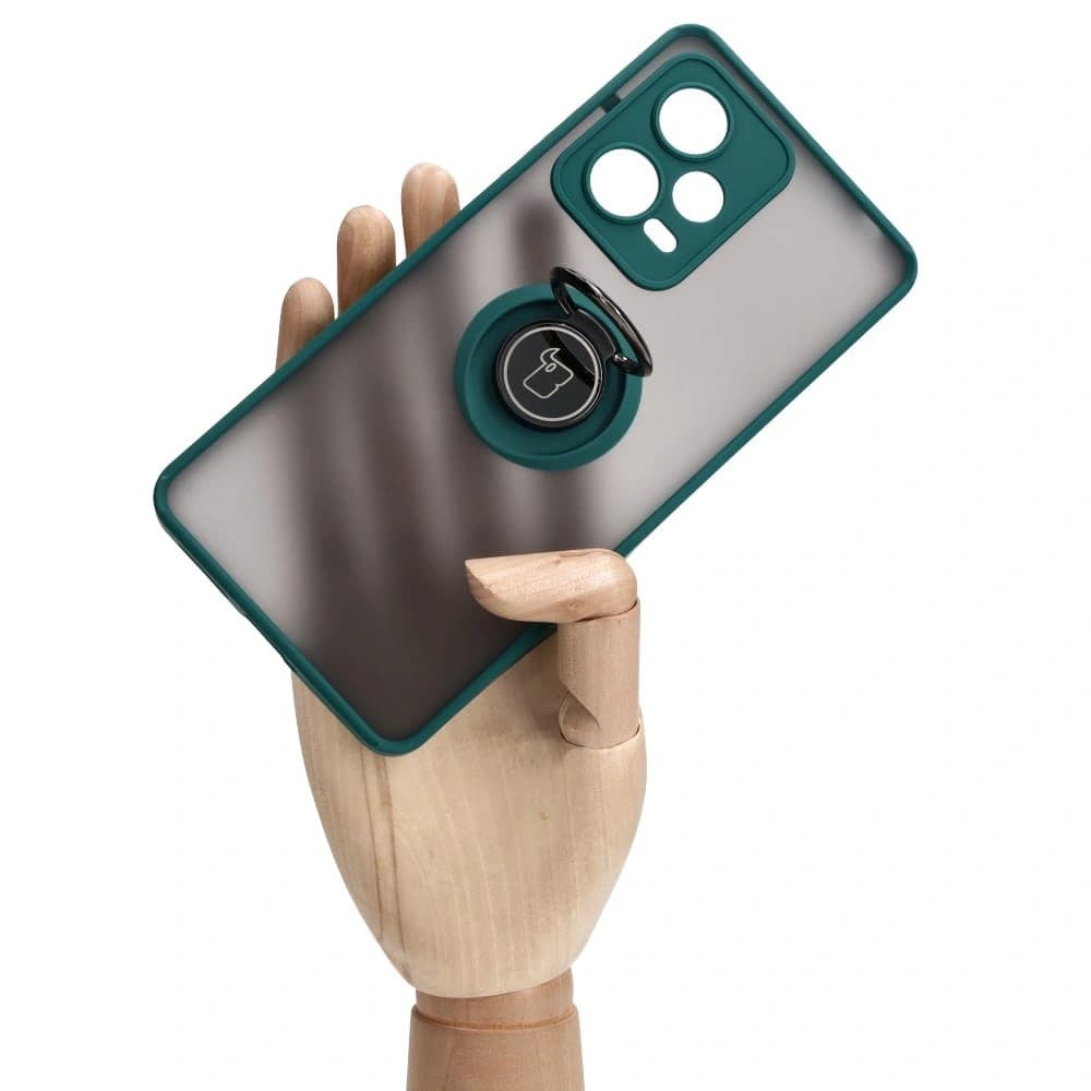 Bizon Case Hybrid Ring Xiaomi Redmi Note 12 Pro+ 5G smoky with a dark green frame - 7