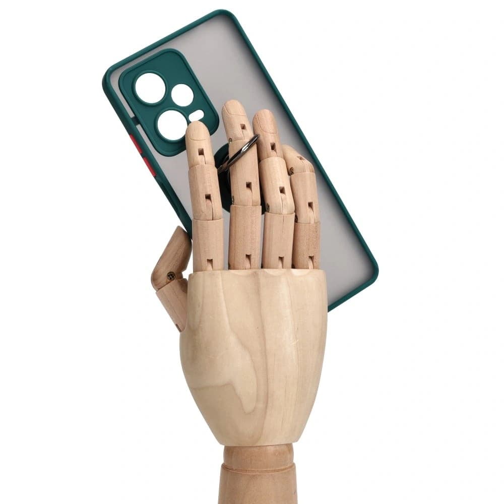 Bizon Case Hybrid Ring Xiaomi Redmi Note 12 Pro+ 5G smoky with a dark green frame - 8