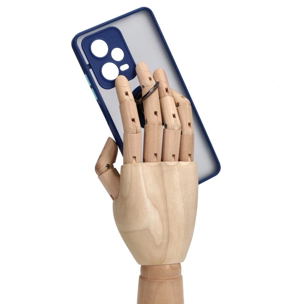 Bizon Case Hybrid Ring Xiaomi Redmi Note 12 Pro+ 5G smoky with a navy blue frame - 8