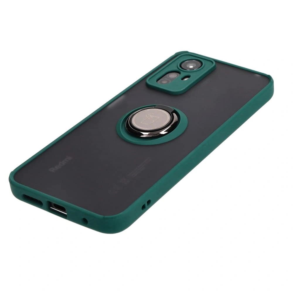 Bizon Case Hybrid Ring Xiaomi Redmi Note 12S smoky with a dark green frame - 3