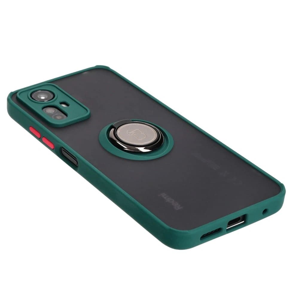 Bizon Case Hybrid Ring Xiaomi Redmi Note 12S smoky with a dark green frame - 4