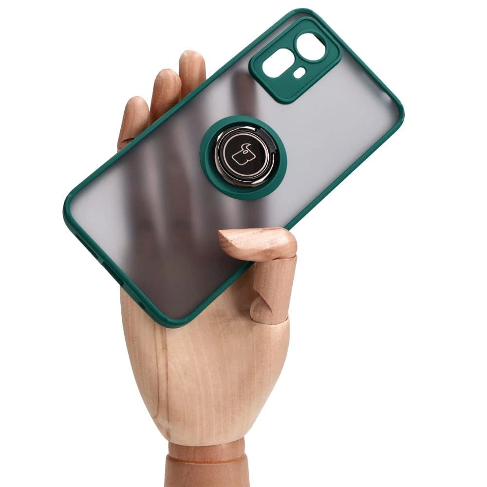 Bizon Case Hybrid Ring Xiaomi Redmi Note 12S smoky with a dark green frame - 6