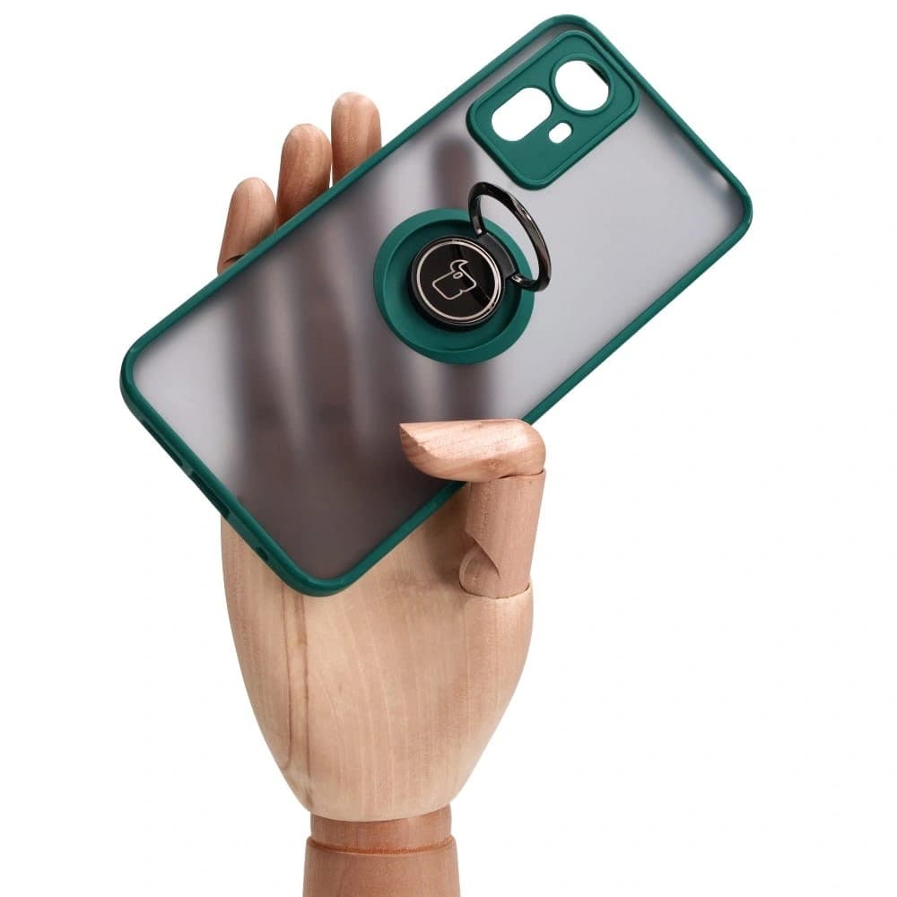 Bizon Case Hybrid Ring Xiaomi Redmi Note 12S smoky with a dark green frame - 7