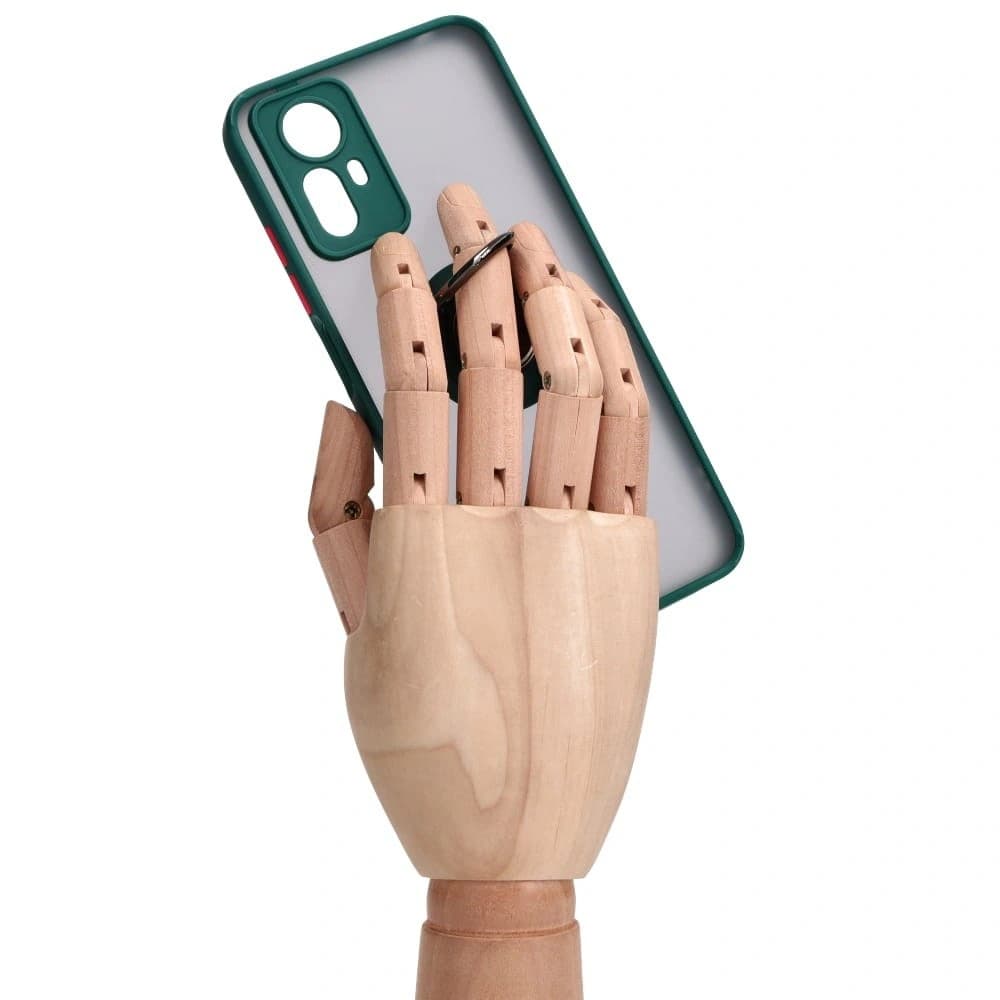 Bizon Case Hybrid Ring Xiaomi Redmi Note 12S smoky with a dark green frame - 8