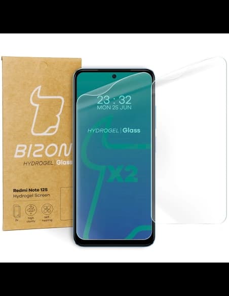 Fólie hydrogelová na obrazovku Bizon Glass Hydrogel pro Redmi Note 12S [2 PACK]