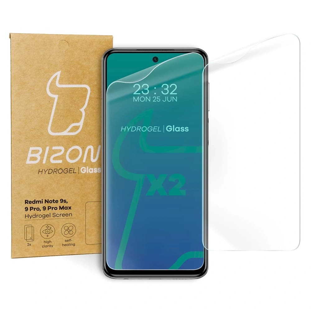 Fólie hydrogelová na displej Bizon Glass Hydrogel Xiaomi Redmi Note 9S/ 9 Pro/ 9 Pro Max [2 PACK] - 1