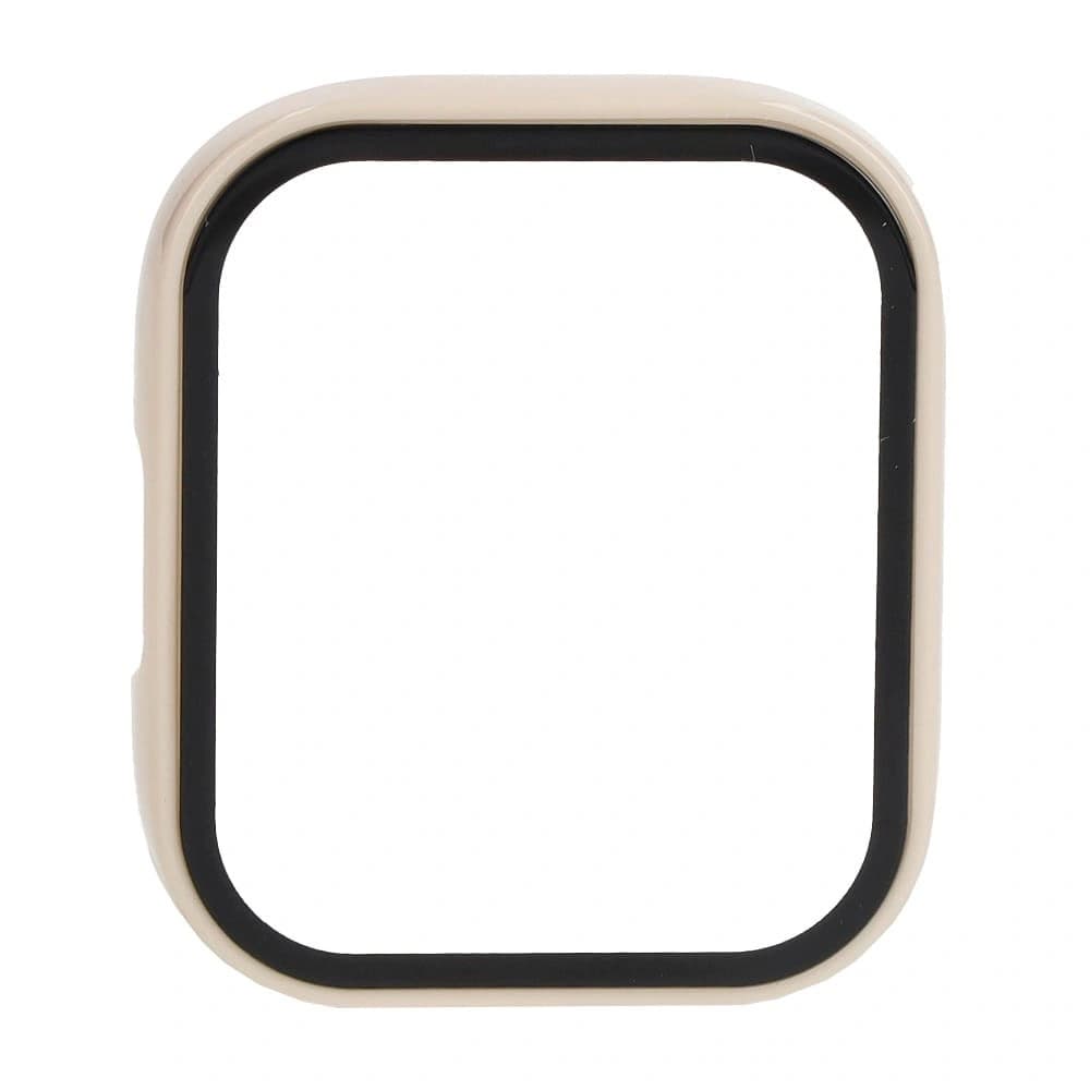 Etui Bizon Case+Glass Set do Xiaomi Redmi Watch 3 béžové