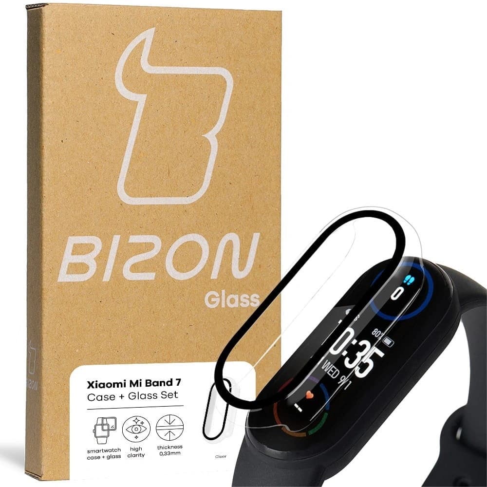 Bizon Case Case + Glass Set Xiaomi Mi Band 7 clear