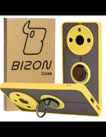 Bizon Case Hybrid Ring Realme 11 Pro / 11 Pro+ smoky with a yellow frame