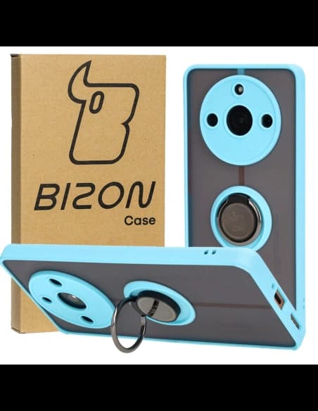 Bizon Case Hybrid Ring Realme 11 Pro / 11 Pro+ smoky with a light blue frame