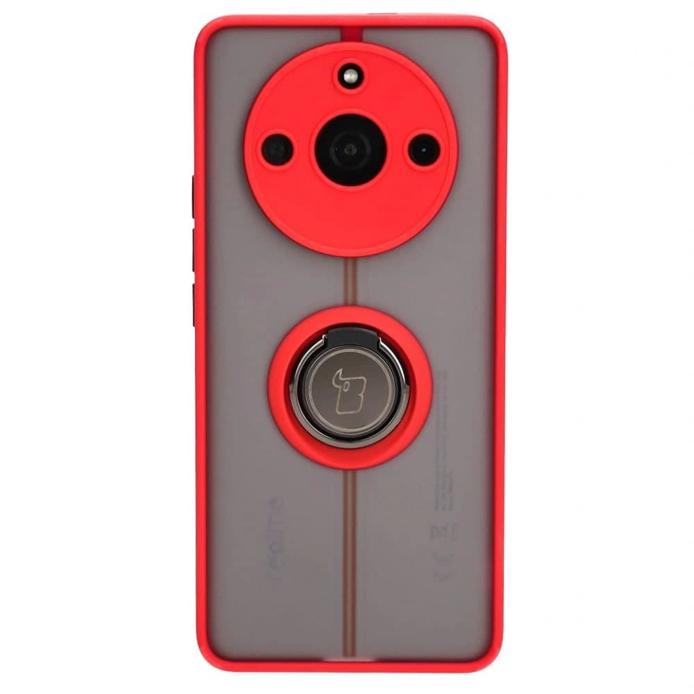 Bizon Case Hybrid Ring Realme 11 Pro / 11 Pro+ smoky with a red frame