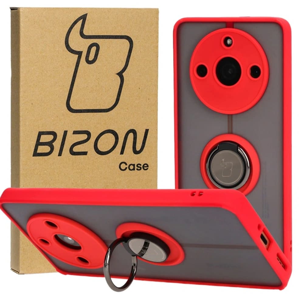 Bizon Case Hybrid Ring Realme 11 Pro / 11 Pro+ smoky with a red frame - 2