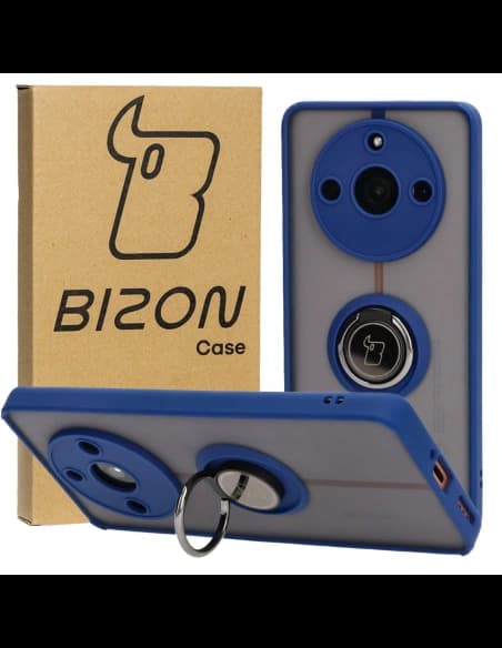 Bizon Case Hybrid Ring Realme 11 Pro / 11 Pro+ smoky with a navy blue frame