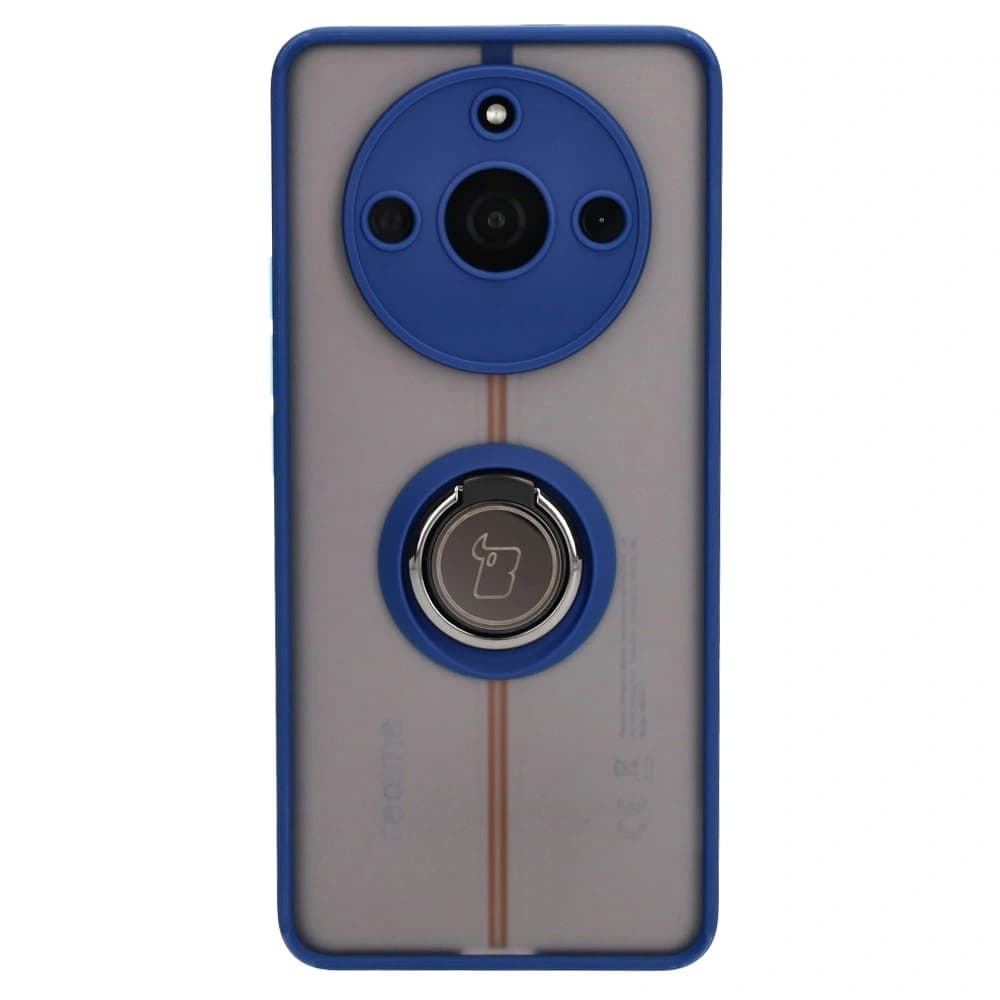 Bizon Case Hybrid Gyűrű Realme 11 Pro / 11 Pro+ füstös színben, tengerészkék kerettel - 2