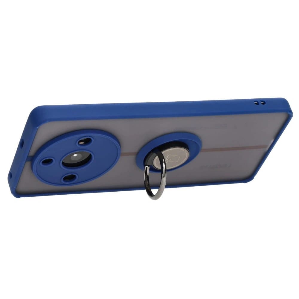 Bizon Case Hybrid Gyűrű Realme 11 Pro / 11 Pro+ füstös színben, tengerészkék kerettel - 5