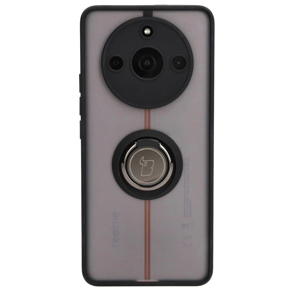 Bizon Case Hybrid Ring für Realme 11 Pro / 11 Pro+ rauchig mit schwarzem Rahmen - 2