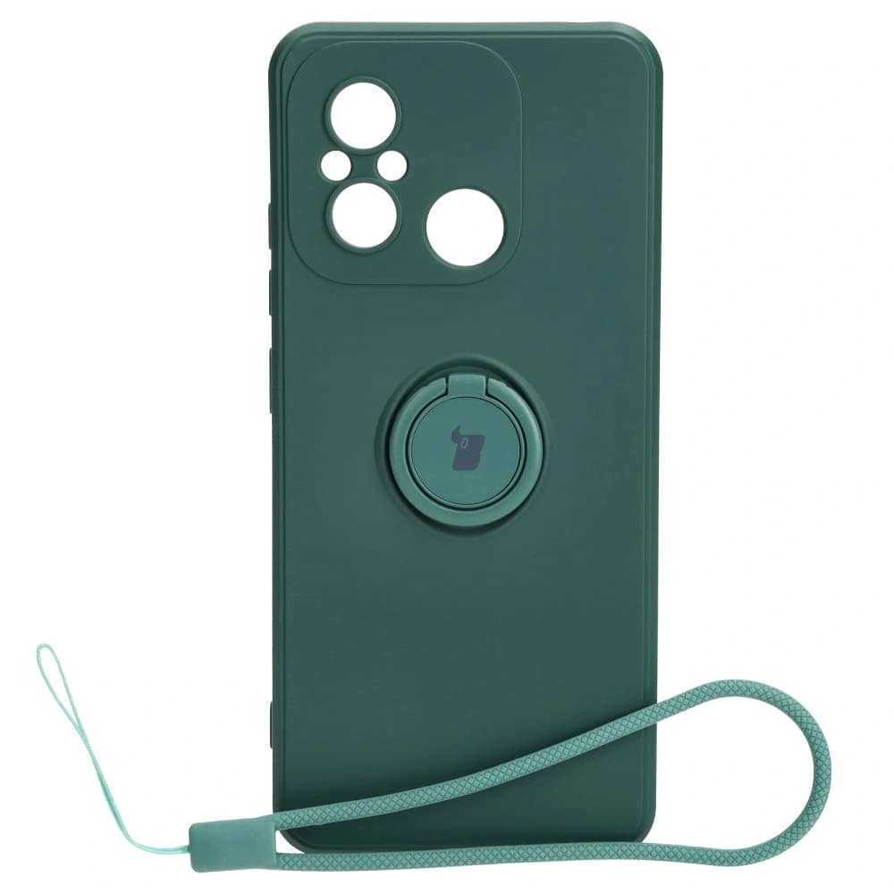 Bizon Case Silicone Ring Sq Xiaomi Redmi 12C dark green