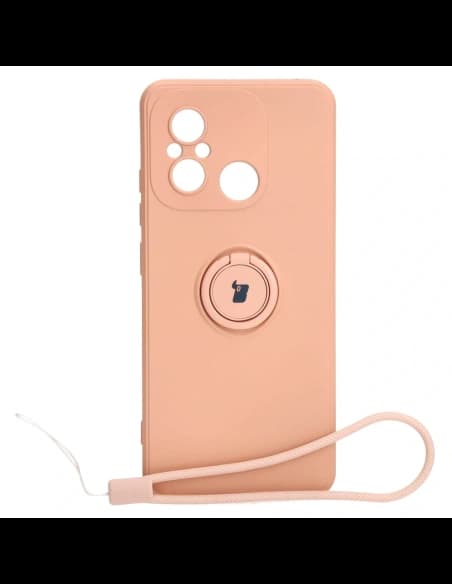 Bizon Case Silicone Ring Sq Xiaomi Redmi 12C light pink